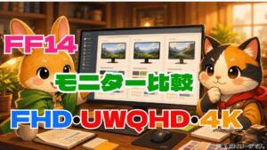 FF14でウルトラワイドモニターは見やすい？UWQHD・4Kの表示範囲とグラボ目安