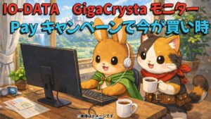 【#ギガクリスタレビューCP】（えらべるPay最大5,000円）対象｜ IO-DATA LCD-GCWQ341XDB購入レビュー＆応募手順